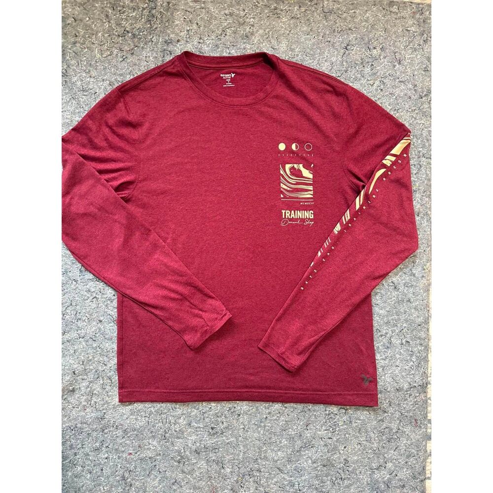 Old Navy Active Men’s Long Sleeve Training Shirt – Medium – Burgundy Red